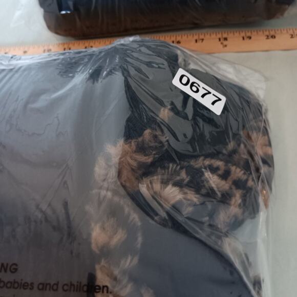 Lisa International Vintage Sherpa Sweater Womens Small Black Leopard Full Zip - Picture 13 of 13